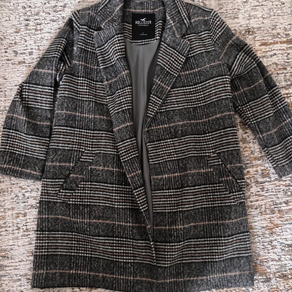 Plaid Hollister Jacket- Large